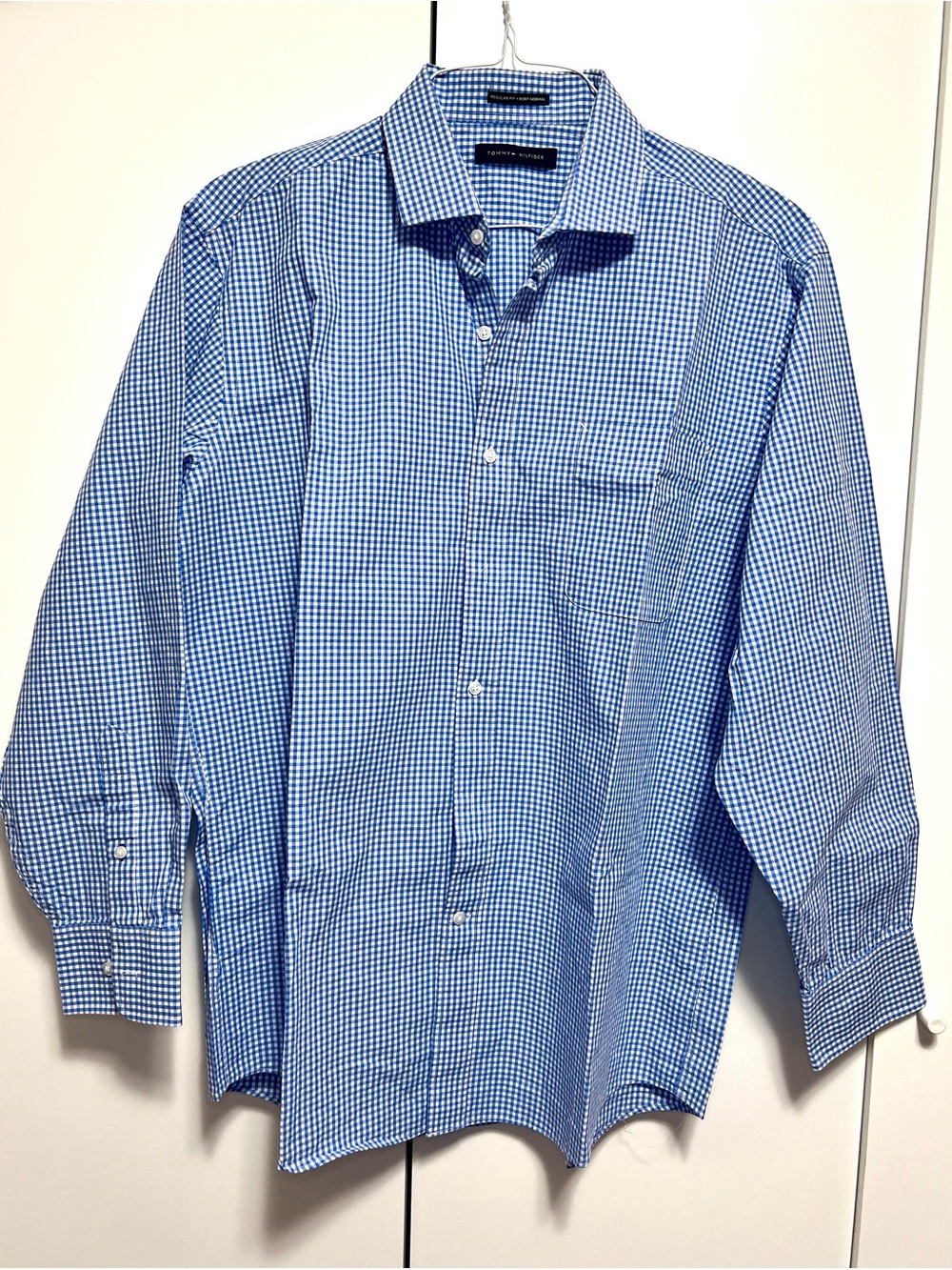 Tommy Hilfiger Blue Gingham Dress Shirt